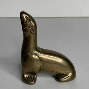 Vintage Messing Siegel/Seelöwe Mid Century Hollywood Regency 3" hoch - Bild 1 von 5