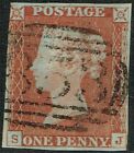 1841 1d Red-Brown Pl 54 SJ Fine Used Light Clear '853' of MACHYNLLETH Scarce