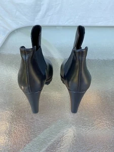 ALLSAINTS Italy Black Leather Ankle Boots – Size 40 – High Heel Booties - Picture 1 of 10