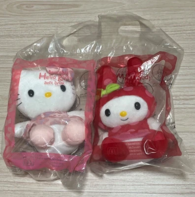 Vintage Hello​ Kitty​ My Melody McDonald's​ Reversible Plush​ Set Japan - Image 1 of 4