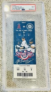 2009 MLB OPENING DAY TICKET SIGNED KEN GRIFFEY JR PSA/DNA MINT 7 AUTOGRAPH - Picture 1 of 2