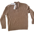 NWT Smartwool Men's Sparwood Zip-Neck Sweater Acorn Heather L Retails for $100