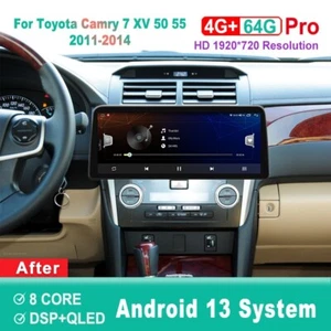 12.3 inch Screen Android Car Radio For Toyota Camry 7 XV 2011-2014 Head Unit - Picture 1 of 7