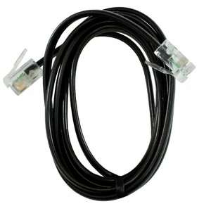 1m RJ11 to RJ11 Cable Lead ADSL Router Modem HIGH SPEED Broadband BT Phone BLACK - Picture 1 of 3