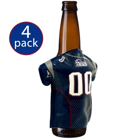 Fans Pride Bottle Holder Freezer Jacket 4-pack New England Patriots NFL Cooler Cover