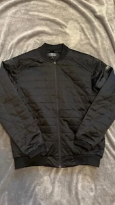 Audi Racing Quilted Bomber Jacket Mens Black Size 2XL FW3020 - Picture 1 of 8