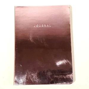 Shiny Rose Gold Journal Narrow Ruled 150 Sheets Office Depot 8.25" x 5.75" Noteb - Picture 1 of 4