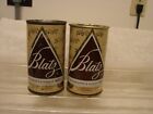 (2) BLATZ 12 OZ. FLAT TOP BEER CANS 1 FACTORY DRINKING CUP BY PABST