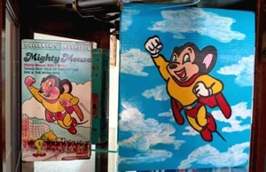 Original 1986 Mighty Mouse VHS Along With Painting Of Mighty Mouses Iconic Pose - Picture 1 of 12