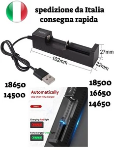 CARICA BATTERIA A LITIO RICARICABILE 3,7V CARICABATTERIA SINGOLO - Foto 1 di 8