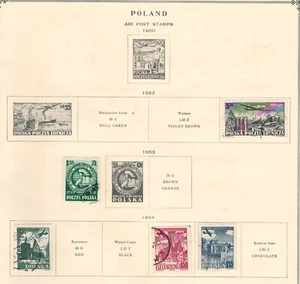 Estampillas muy finas como nuevas y usadas de Polonia 1950-1959 con bisagras en 3 listas: 5 lados - Imagen 1 de 5
