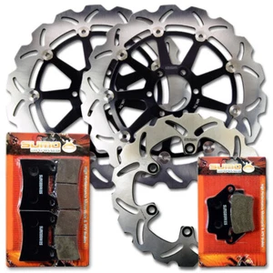 Front + Rear Brake Disc Rotor + Pads for Ducati Sport 1000 S [2007-2008-2009] - Picture 1 of 6