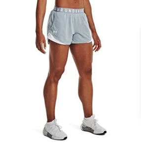 Under Armour Shorts Womens UA Play Up Knit 3 Inch Training Mod Grey/Halo Small - Picture 1 of 2