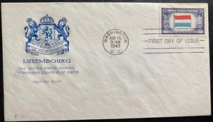 1943 Washington DC USA Patriotic First Day Cover FDC Luxembourg - Picture 1 of 2