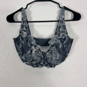 New Soma Blue Floral Embroidered Sheer Underwire Bra Size 34G - Picture 1 of 5