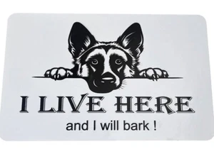 Personalised Puppy Dog " I Live Here " Sign Great Gift for Dog Lovers, Any Text - Picture 1 of 44