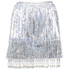 Sequined Fringed Dance Dress Spandex Glitter Skirt Tassel For Women Girl