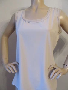 NEW ST JOHN KNIT WOMENS TOP SIZE 12 SILK SPANDEX BEIGE PORCELAIN - Picture 1 of 6