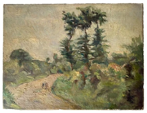 1900's c. PAUL CEZANNE - FINE FRENCH IMPRESSIONIST OIL ON CANVAS - COUNTRY PATH - Picture 1 of 16