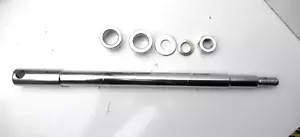 CHROME AXEL, SPACERS, WASHERS, NUT, HARLEY WIDEGLIDE FRONT - Picture 1 of 2