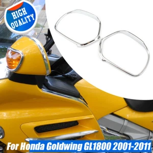 2X Motorcycle Chrome Mirror Trim Decoration For Honda Goldwing GL1800 2001-2011 - Picture 1 of 9