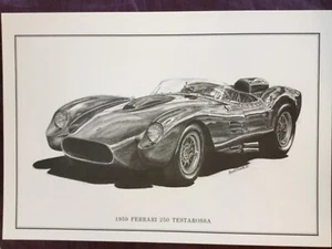 Ferrari 250 Testarossa A4 pencil drawing print. - Picture 1 of 1