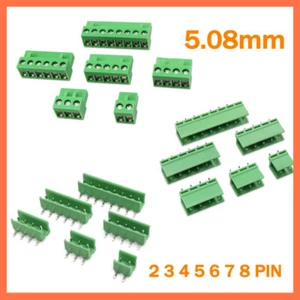 Green PCB Terminal Block Connector 5.08mm Pitch 2 3 4 5 6 7 8 10 11 12 PIN - Picture 1 of 28