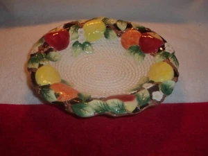 Fitz & Floyd Fruit Bowl Serving Dish Mint Condition Taiwan Apples Oranges - Picture 1 of 2