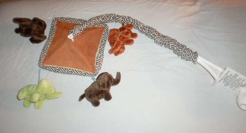 ЛЕТНЯЯ ДЕТСКАЯ КРОВАТКА ДЛЯ МЛАДЕНЦЕВ МОБИЛЬНАЯ ЗЕЛЕНАЯ КОРИЧНЕВАЯ СЛОН тема зоопарка джунглей - Изображение 1 из 1