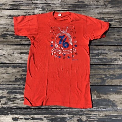 Vintage 1970s Bicentennial Glitter Transfer Single Stitch Tee Shirt size Medium  - Imagem 1 de 4