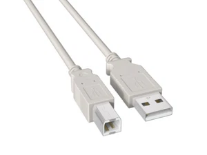 15ft USB 2.0 Type A Male to B Male Cable, 480Mbps, Double-Shielded, Ash White - Picture 1 of 3