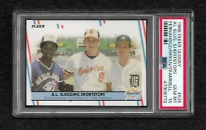 1988 FLEER GLOSSY #635 T. FERNANDEZ / C. RIPKEN JR / A. TRAMMELL PSA 10 GEMAS COMO NUEVO - Imagen 1 de 1