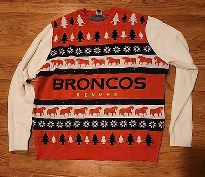 IMPRESIONANTE Suéter Vintage Años 80’s Equipo NFL Denver Broncos Ilumina y Parpadea Foto 1 de 4