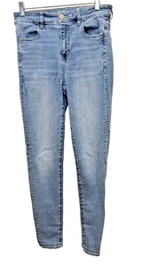American Eagle Next Level Flex Blue Super Hi Rise Jeggings Womens Size 10 Long - Picture 1 of 6