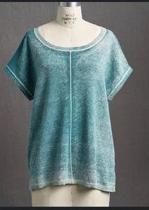 Sundance Chelsea Crewneck Sweater Womens Sz L Green Short Sleeve - Picture 1 of 4