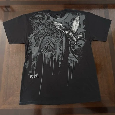 Camiseta Tony Hawk Patinador Pájaro Y2K Frontal AOP Gráfico Negra Para Hombre Talla Grande Foto 1 de 4