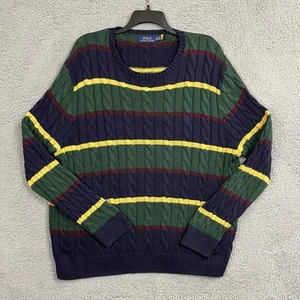 Polo Ralph Lauren Pullover Zopfmuster Herren XXL grün bunt gestreift klassisch - Bild 1 von 24