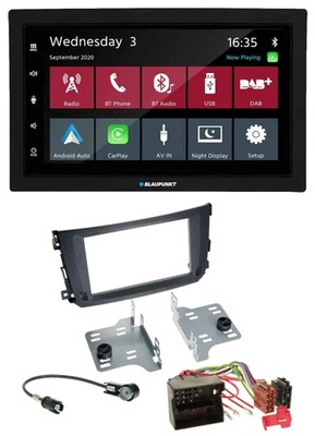 Blaupunkt DAB Bluetooth USB MP3 2DIN Autoradio für Smart ForTwo 2010-14 Quadlock - Bild 1 von 4