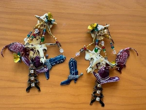 RAR Lunch At The Ritz Ohrringe Vintage TEXAS THEMA '89 RIESIG Clip Ohrringe - Bild 1 von 19