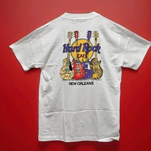 Vintage 90s Hard Rock Cafe New Orleans White T Shirt Made In USA Size L - Picture 1 of 7