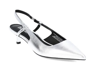 Silber Kitten Sling Heels keine Grenzen Memory Foam Damengröße 8 NEU mit Etikett - Bild 1 von 9