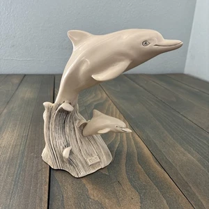 De colección G H Cook Company Delfín con Estatua de Bebé 7" Bellas Artes Escultura (Ins) - Imagen 1 de 11