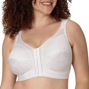 40B NEW Playtex 18 Hour Comfort Plus-Size Front Close Wireless Bra 4695, White - Picture 1 of 6