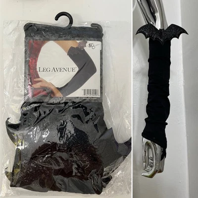 NUEVO Leg Avenue Guantes de Murciélago Brillo Negro Disfraz Nylon Talla Única Estilo 2073 Foto 1 de 4