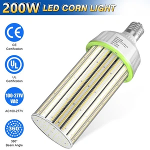 200W LED Corn Light COB Bulbs Warehouse Commercial Industrial High Bay Lamp E39 - Picture 1 of 14