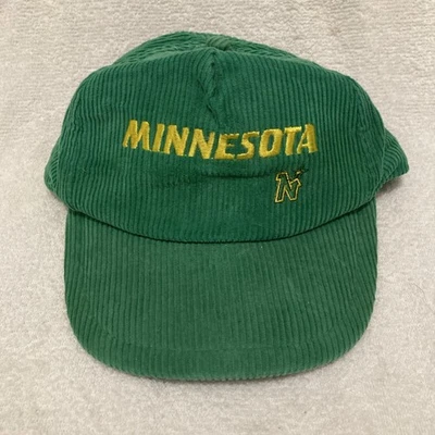Vintage Minnesota North Stars Corduroy Snapback Hat U.I.I. Cap Green NHL - Image 1 of 4