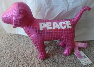 VICTORIA'S SECRET PINK  DOG METALLIC PINK WITH PEACE NEW - Picture 1 of 2
