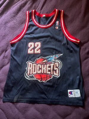 Camiseta deportiva vintage firmada 🖊 Clyde “The Glyde” Drexler Houston Rockets 🚀 Campeón  Foto 1 de 4