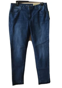 $120 Michael Kors Logo Womens Izzy Skinny Stretch Jeans Basic Medium Vtg Wash 6 - Picture 1 of 7