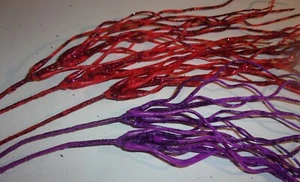 5 Artificial FEATHERY Glitter TWIGS Holiday-Wreaths-Garlands PURPLE+RED Picks - Picture 1 of 5